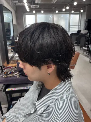 パーマ メンズ フェザーの鬼 🇰🇷yutoのヘアスタイル