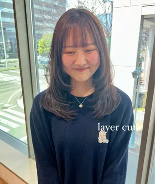 ミディアム 加納千華 /ボブ/ぱつっとボブのヘアスタイル