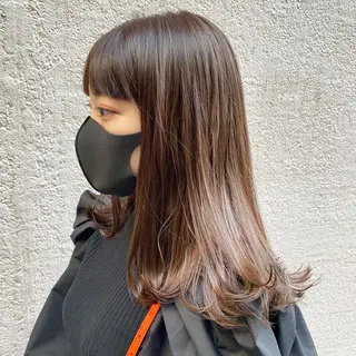 セミロング カラー 𝑺𝒂𝒌𝒊 🩶マンツーマン施術のヘアスタイル