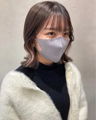 セミロング カラー ヘアアレンジ レイヤー/インナー カラー🦋ルイのヘアスタイル