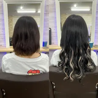 ミディアム カラー ヘアアレンジ アイブロウ LAVENDIA 初音のヘアスタイル