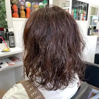 ミディアム カラー パーマ シンヤヘアーズ 泉大津本店のヘアスタイル