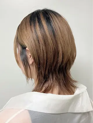 ミディアム fumikaブリーチ /デザインのヘアスタイル