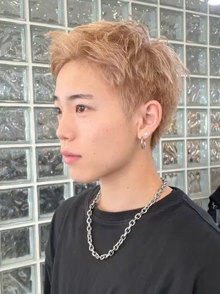 ショート カラー メンズ 盛れるカット🤍 🎀モモ🎀のヘアスタイル