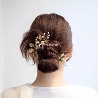 ヘアアレンジ カラー セミロング かわい ゆうな 髪質改善/縮毛矯正のヘアスタイル