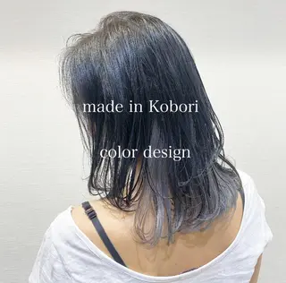 ミディアム カラー レイヤーカット/ 前髪顔周りカットのヘアスタイル