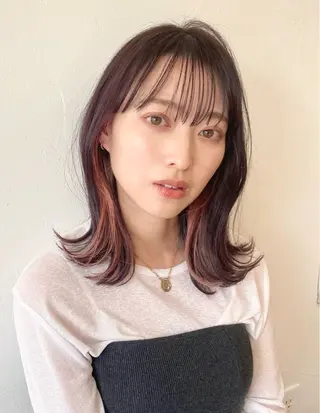 セミロング カラー Babylone hair&makeのヘアスタイル