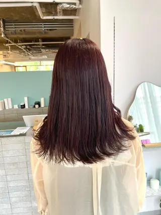 セミロング カラー 髪質改善×美髪矯正 艶髪カラー　阪口のヘアスタイル
