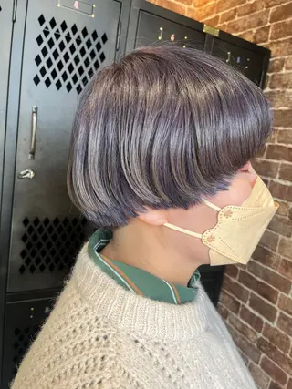 ショート カラー パーマ ヘアアレンジ メンズ キッズ ネイル マツエク・マツパ アイブロウ 久木原 ゆりのヘアスタイル