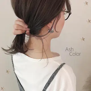 ミディアム カラー 市川 千夏のヘアスタイル