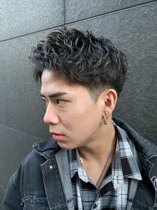 ショート パーマ メンズ メンズブリーチカラー /パーマ ごーた立川のヘアスタイル