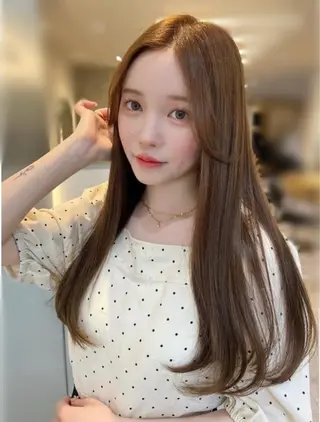 ロング カラー 👑人気韓国ヘア👑 髪質改善Zina真鍋のヘアスタイル