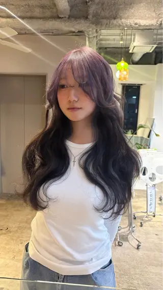 ロング ★梅田お洒落カラー ちどり★のヘアスタイル