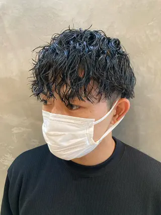 ショート パーマ メンズ 波巻きスパイラルパー マ/シャドウパーマ駿のヘアスタイル