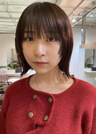 ミディアム パーマ カラー CEINE PATHのヘアスタイル