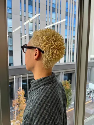 ショート カラー パーマ メンズ 博多メンズヘア特化 ベップハルキのヘアスタイル