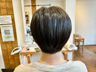 ショート パーマ 秋山知穂🧸縮毛矯正 ショート新越谷南越谷のヘアスタイル