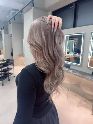 ロング カラー ヘアアレンジ ARIA💎縮毛矯正 ブリーチ💎複雑履歴のヘアスタイル