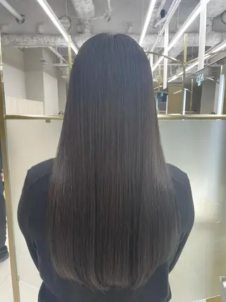 ロング カラー 小顔カット前髪 顔周りカット林亮佑のヘアスタイル