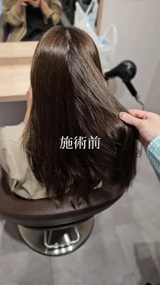 セミロング カラー 縮毛矯正をしている人 のためのカラーのヘアスタイル