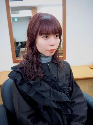 セミロング カラー 似合わせレイヤー/ パーマヘア/高倉のヘアスタイル