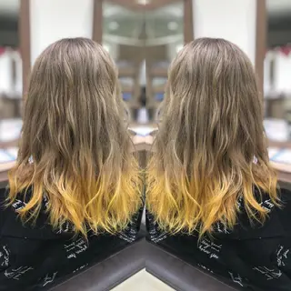 セミロング カラー 韓国レイヤー×透明感 カラー/山崎一輝のヘアスタイル