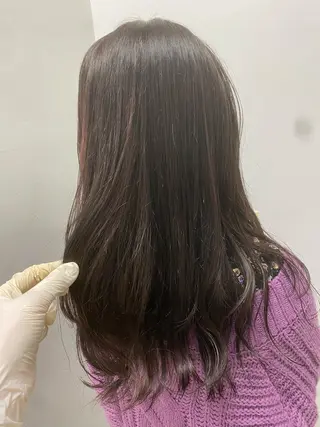 セミロング カラー パーマ ヘアアレンジ ネイル マツエク・マツパ 韓国風ベージュ🤎 赤みなし🌿横浜🤎のヘアスタイル