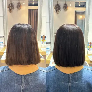 ミディアム 熊谷 沙紀 ／金山／ツヤ髪カラーのヘアスタイル