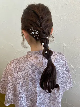 ロング ヘアアレンジ お呼ばれヘア｜ 金山｜山本夏菜のヘアスタイル