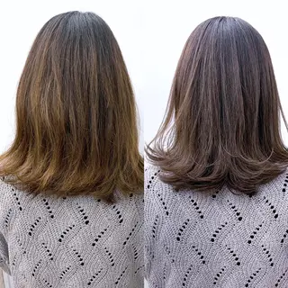 カラー パーマ ヘアアレンジ セミロング メンズ 初めでも安心🌟 newi町田✂のヘアスタイル