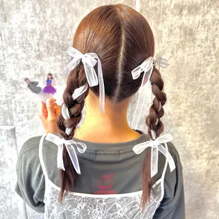 セミロング ヘアアレンジ ヘアメ🎀推しカラー 🥣横浜/しほ🧸のヘアスタイル