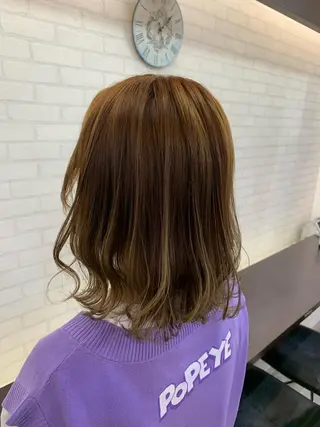 セミロング カラー パーマ 北田 瑠人のヘアスタイル