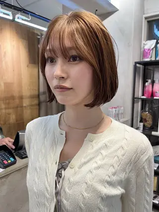 ミディアム カラー 赤み消しカラー/ ナチュラル/トモキのヘアスタイル