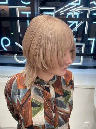 ミディアム カラー ヘアアレンジ 韓国×艶髪 さきのヘアスタイル