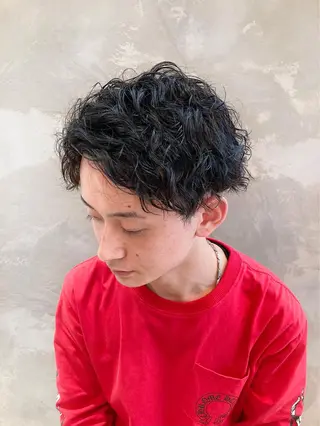 ショート パーマ メンズ 波巻きスパイラルパー マ/シャドウパーマ駿のヘアスタイル