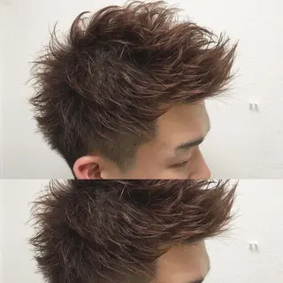 ショート カラー パーマ ヘアアレンジ メンズ キッズ ネイル マツエク・マツパ M字・前髪割れ 改善メンズ特化/栢沼のヘアスタイル