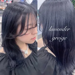 ミディアム カラー 岡野 静華のヘアスタイル