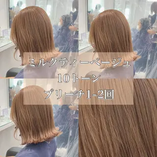 ミディアム カラー ヘアアレンジ トレンドモテカラー 🩷色落ちまで可愛くのヘアスタイル
