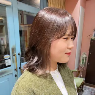 ミディアム カラー PON　ハイトーン ショートカット心斎橋のヘアスタイル