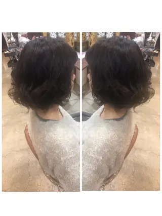 ミディアム パーマ 品田 真里のヘアスタイル