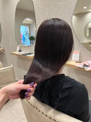 セミロング 透明感カラー⭐️🌈 野村玲美のヘアスタイル