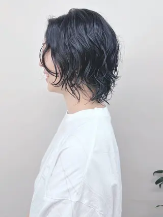 ショート パーマ ボブ/ゆるふわ ボブパーマ/とういのヘアスタイル