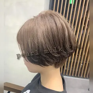 ショート カラー パーマ ヘアアレンジ 個室で似合わせ好印象 🧡外山弥千代のヘアスタイル