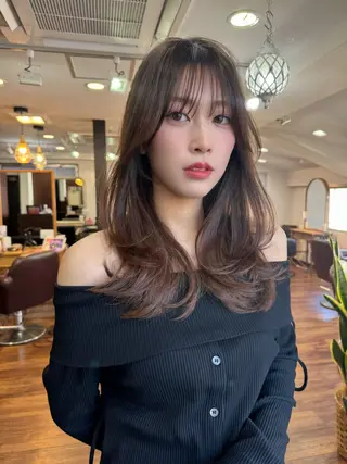 セミロング カラー パーマ 似合わせレイヤー 🇰🇷荒木洋文のヘアスタイル
