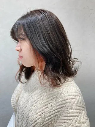 カラー nono/パーマ /顔まわりカット🐈のヘアスタイル