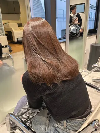 セミロング カラー レイヤーカット🍏 オリーブ/ののかのヘアスタイル