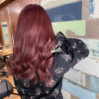 セミロング カラー ブリーチなし Wカラー🩷星野翔太のヘアスタイル