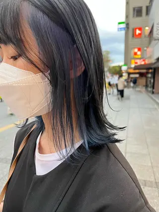ミディアム カラー ツキノキ ミナのヘアスタイル
