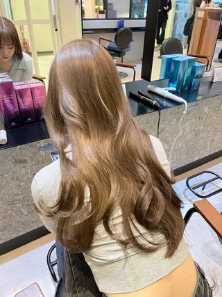 ロング カラー オリーブカラー🫒/ ハッシュカット/みゆのヘアスタイル