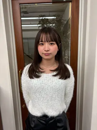 ミディアム 透明感カラー/顔周り カット/ののか💞のヘアスタイル